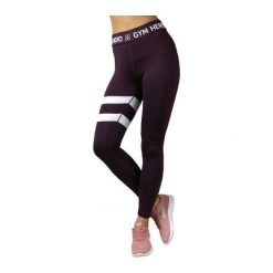 Spodnie dresowe damskie: GymHero Spodnie damskie Leggins Burgund bordowe r. XS