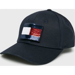 Tommy Hilfiger - Czapka. Czarne czapki z daszkiem damskie TOMMY HILFIGER, z bawełny. Za 229,90 zł.