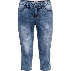 Rybaczki dżinsowe ze stretchem bonprix niebieski. Niebieskie jeansy damskie bonprix. Za 99,99 zł.