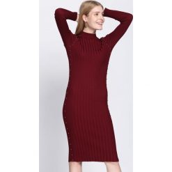 Bordowa Sukienka Young Night. Czerwone sukienki dzianinowe Born2be, na jesień, l. Za 79,99 zł.