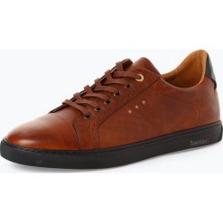 Pantofola d`Oro - Męskie tenisówki ze skóry – Napoli Brogue Uomo Low, beżowy. Brązowe trampki męskie Pantofola d`Oro, bez wzorów, ze skóry, eleganckie, bez zapięcia. Za 469,95 zł.