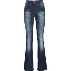 Dżinsy ze stretchem BOOTCUT bonprix ciemnoniebieski. Niebieskie jeansy damskie bonprix. Za 99,99 zł.
