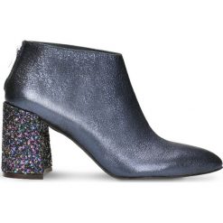 Botki HARUMI. Niebieskie botki damskie Gino Rossi, ze skóry, bez obcasa, na zamek. Za 299,90 zł.