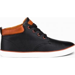 Buty męskie trampki T307 - czarne. Czarne trampki męskie Ombre Clothing, bez wzorów, z jeansu, bez zapięcia. Za 59,00 zł.