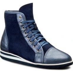 Sneakersy NEŚCIOR - 097-H Granat 03/Granat Zam. Niebieskie półbuty damskie Neścior, ze skóry. W wyprzedaży za 209,00 zł.
