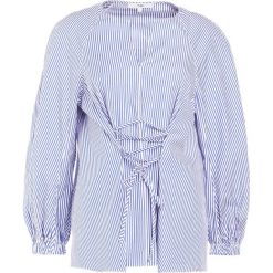 Bluzki damskie: Tibi STRIPED LACE UP TIE Bluzka blue