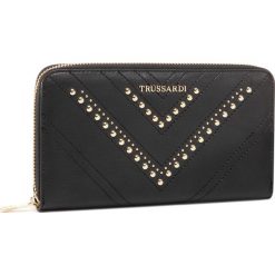 Duży Portfel Damski TRUSSARDI JEANS - Berlino Wallet Zip 3 Pocket 75W00255 K299. Czarne portfele damskie Trussardi Jeans, bez wzorów, z jeansu. Za 349,00 zł.