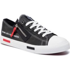 Trampki BIG STAR - EE174332 Black. Czarne półbuty męskie BIG STAR, bez wzorów, z gumy, retro, bez zapięcia. Za 109,00 zł.