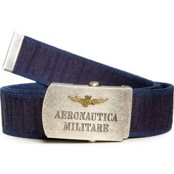 Pasek AERONAUTICA MILITARE Granatowy. Niebieskie paski męskie marki Aeronautica Militare, w paski, z tkaniny. Za 310,00 zł.
