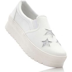 Sneakersy damskie: Sneakersy na podeszwie platformie bonprix biały