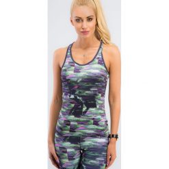 Fioletowy wzorzysty top sportowy T001. Fioletowe topy damskie marki Fasardi, m. Za 39,00 zł.