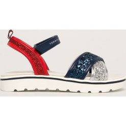 Tommy Hilfiger - Sandały dziecięce. Szare sandały dziewczęce TOMMY HILFIGER, ze skóry ekologicznej, bez zapięcia. Za 289,90 zł.