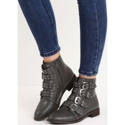 Szare Botki Four Strap. Szare botki damskie Born2be, z okrągłym noskiem, bez obcasa, na płaskiej podeszwie, z paskami. Za 124,99 zł.