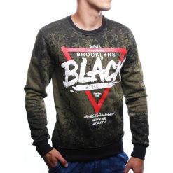 Bluza męska zielona Recea. Zielone bluzy męskie Recea, xl, z napisami, z bawełny, z kapturem, bez rękawów, bez kaptura. Za 44,90 zł.
