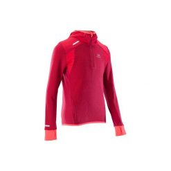 Bluza KIPRUN WARM. Czerwone bluzy dziewczęce rozpinane KALENJI, z długim rękawem, długie. Za 69,99 zł.
