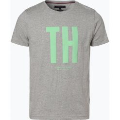 Tommy Hilfiger - T-shirt męski, szary. Szare t-shirty męskie TOMMY HILFIGER, m, z nadrukiem, klasyczne, z klasycznym kołnierzykiem. Za 179,95 zł.