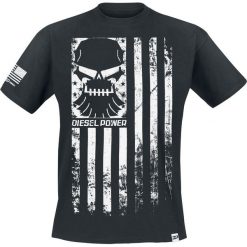 Diesel Power Gear Rank and File T-Shirt czarny. Czarne t-shirty męskie z nadrukiem Diesel Power Gear, xl, z okrągłym kołnierzem. Za 74,90 zł.