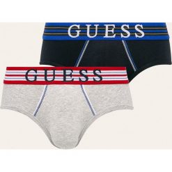 Guess Jeans - Slipy (2 pack). Niebieskie slipy męskie Guess Jeans, s, z aplikacjami, z elastanu. W wyprzedaży za 99,90 zł.