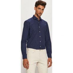 Baldessarini - Koszula. Niebieskie koszule męskie Baldessarini, bez wzorów, z bawełny, eleganckie, z włoskim kołnierzykiem, z długim rękawem. Za 429,90 zł.