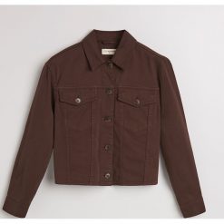 Jeansowa kurtka - Brązowy. Brązowe bomberki damskie Reserved, z jeansu. Za 139,99 zł.