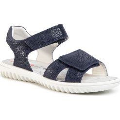 Sandały SUPERFIT - 6-09004-80 S Blau. Niebieskie sandały dziewczęce Superfit, ze skóry, bez zapięcia. W wyprzedaży za 179,00 zł.