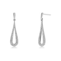 Kolczyki damskie: Kolczyki Białe Złoto – złoto białe 585, Diament 0,25ct