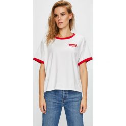 Levi's - Top. Brązowe topy damskie Levi's®, l, z bawełny, z okrągłym kołnierzem. Za 99,90 zł.