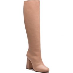 Kozaki RED VALENTINO - QQ0S0B43 Nude UTL. Różowe kozaki damskie marki Red Valentino, ze skóry, bez obcasa, na obcasie, bez zapięcia. W wyprzedaży za 1299,00 zł.