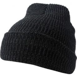Czarna Melanżowa Męska Jesienno-Zimowa Czapka, Ciepła, Uniwersalny Rozmiar, Podwijane Beanie CPAPJNS55cz. Czarne czapki męskie Pako Jeans, na zimę, bez wzorów, ze splotem. Za 24,90 zł.
