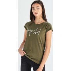 T-shirt Meow - Khaki. Brązowe t-shirty damskie marki Sinsay, s. Za 14,99 zł.
