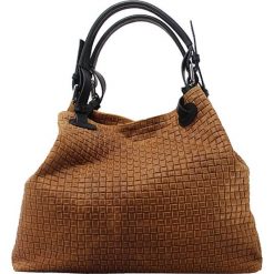Torebki klasyczne damskie: Skórzana torebka w kolorze jasnobrązowym – 34 x 29 x 18 cm