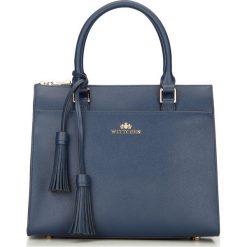 Torebka damska 87-4-218-N. Szare kuferki damskie Wittchen, w paski, na ramię. Za 299,00 zł.