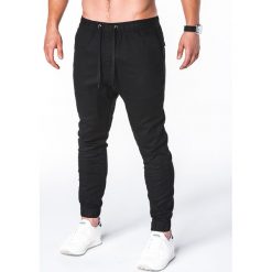 Spodnie męskie: SPODNIE MĘSKIE JOGGERY P672 – CZARNE