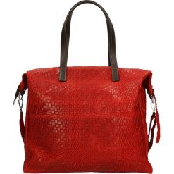 Torebki klasyczne damskie: Skórzana torebka w kolorze czerwonym – 46 x 30 x 17 cm