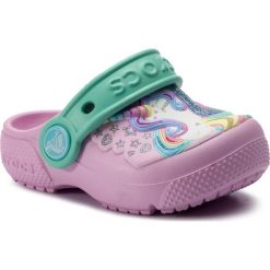 Klapki CROCS - Fun Lab Clog K 205001 Ballerina Pink/New Mint. Różowe sandały dziewczęce Crocs, z tworzywa sztucznego, bez zapięcia. W wyprzedaży za 129,00 zł.