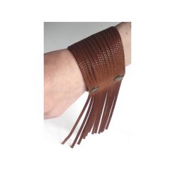 Bransoletki damskie: Bransoletka skórzana karmelowa FRINGE