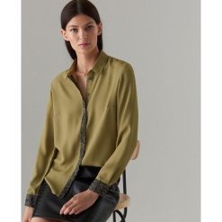 Koszula z ozdobną lamówką - Khaki. Koszule damskie Mohito. Za 89,99 zł.