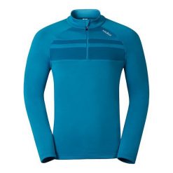 Bluzy męskie: Odlo Bluza Odlo Midlayer 1/2 zip TAHOE VISTA kolor niebieski, roz. L (222092 - 222092L)