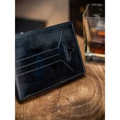 Portfel męski skórzany RFID Buffalo Wild granatowy - Niebieski. Niebieskie portfele męskie BUFFALO WILD, bez wzorów, ze skóry. Za 59,99 zł.