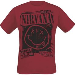Nirvana Band Poster T-Shirt czerwony. Czerwone koszulki męskie marki Nirvana, m, z nadrukiem, z okrągłym kołnierzem, bez rękawów. Za 74,90 zł.