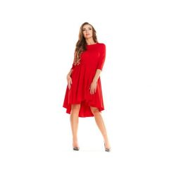 Sukienka mini N016 czerwony. Czerwone sukienki damskie Awama, xl, bez wzorów, z poliesteru, bez kołnierzyka, bez rękawów, mini. Za 139,00 zł.