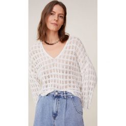 Mango - Sweter Rilesto. Białe swetry damskie Mango, s, bez wzorów, z bawełny, bez rękawów, bez kaptura. W wyprzedaży za 89,99 zł.