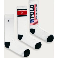 Polo Ralph Lauren - Skarpetki (3-pack). Białe skarpetki męskie Polo Ralph Lauren, bez wzorów, z elastanu. W wyprzedaży za 89,90 zł.