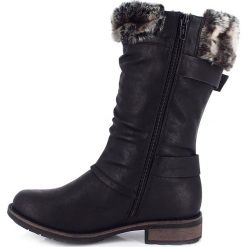 Kozaki "Cyrielle" w kolorze czarnym. Czarne buty zimowe damskie Kimberfeel. W wyprzedaży za 346,95 zł.