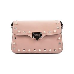Kopertówki damskie: Skórzana kopertówka w kolorze pudrowym – (S)27 x (W)18 x (G)8 cm