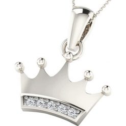 Naszyjniki damskie: Srebrny naszyjnik z diamentami – dł. 40 cm
