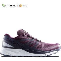 Buty Salomon Sense Ride W Grafitowo-Fioletowe. Szare buty sportowe damskie marki Salomon, bez wzorów, z gumy, do biegania. Za 589,99 zł.