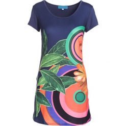 Granatowa Sukienka Placate. Niebieskie sukienki damskie Multu, s, bez wzorów, bez kołnierzyka, bez rękawów, mini. Za 29,99 zł.