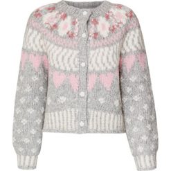Kardigan LOVESHACKFANCY JAMIE. Szare swetry damskie LoveShackFancy, bez wzorów, z wełny. W wyprzedaży za 1752,00 zł.