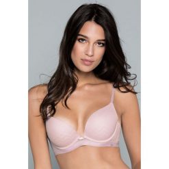 Biustonosz Mara Pink Push-Up. Różowe biustonosze bardotka Astratex, z haftami, z koronki. Za 67,44 zł.